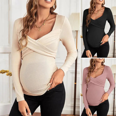 Lasora™ Maternity Long Sleeve Knitted Top